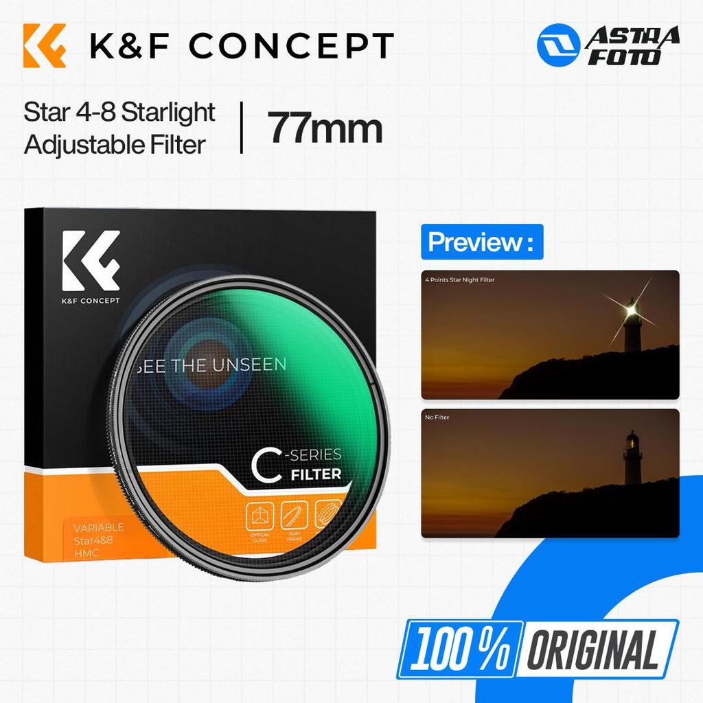 KNF Concept 77mm Variable Star Filter 4-8 Starlight Adjustable Filter - Star Filter K&F Concept