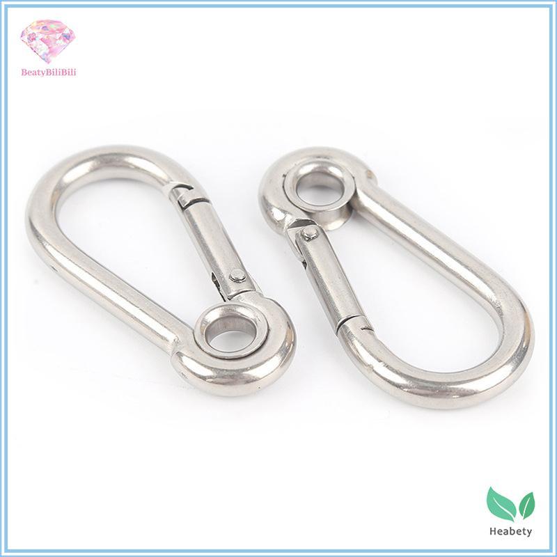 Heabety M4 M5 M6 M7 M8 สแตนเลส Carabiner Carbine Snap Hook พร้อมตาไก่สปริงหัวเข็มขัดแหวนใหม่