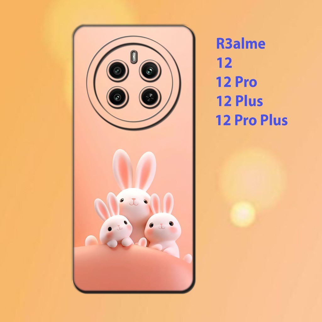 เคส realme 12, Realme 12 Pro, Realme 12 Plus, Realme 12 Pro Plus - ซิลิโคนยืดหยุ่นสีดํา