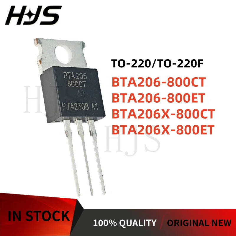 5PCS BTA206-800CT BTA206-800ET TO-220 BTA206X-800CT BTA206X-800ET TO-220F Field Effect ทรานซิสเตอร์