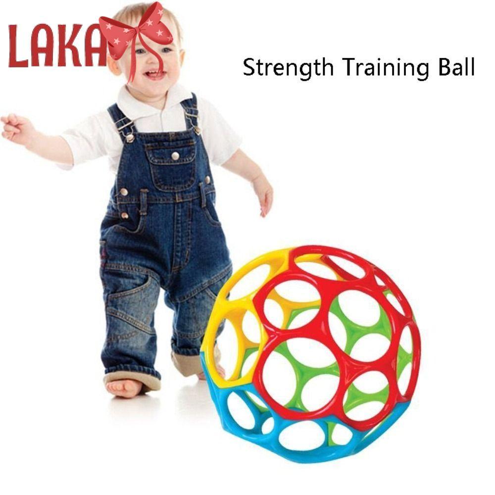 LAKA Bright Starts Oball, BPA-Free Easy-Grap Strength Training Ball, Age Infant and Up Hole Children