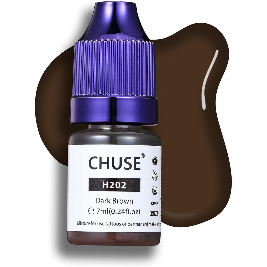 CHUSE PMU Hybrid Liquid Eyebrow Pigments 0.24oz/7ml (H202 สีน้ําตาลเข้ม)