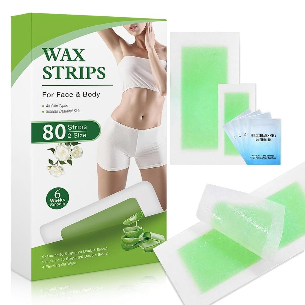 Wax Strips For Hair Removal, Waxing Kit For Women, Wax strips, Hypoallergenic, Facial Hair Removal f