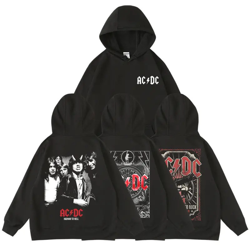 เสื้อฮู้ด AC/DC Pullover Hoodie Cotton Sweatshirt เสื้อกันหนาวคลุมด้วยผ้า M-3XLS-5XL