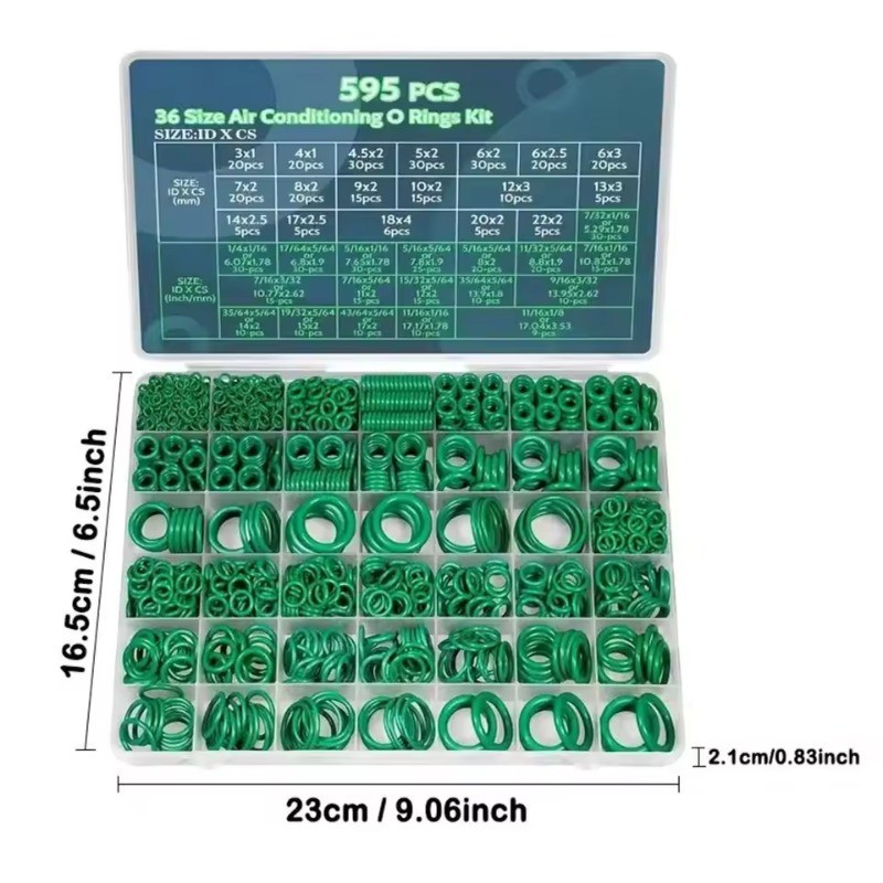 ชุดโอริง 595 ชิ้น 🛠️ จบครบในกล่องเดียว! สำหรับซ่อมแอร์รถยนต์และเครื่องใช้ในบ้าน 🚗💨 กันน้ำ-กันน้ํามันได้ดี - รูปที่ 6