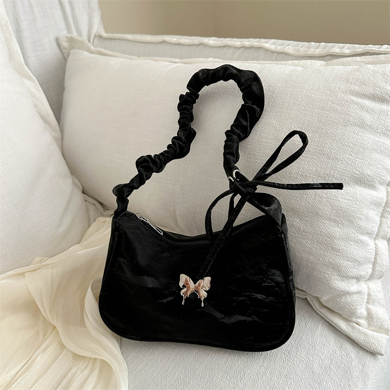 ชุดเดรสดีไซน์ดีไซน์สไตล์ฝรั่งเศสสําหรับผู้หญิงกระเป๋าใต้วงแขนไหล่เดียวสําหรับผู้หญิงปีนี้ songshan.m