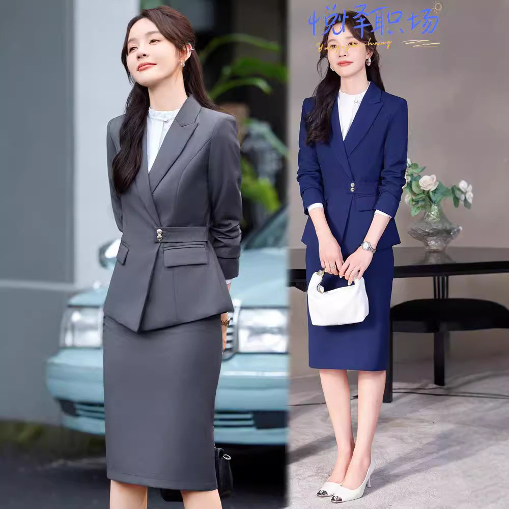 High-End Professional สวมใส่ชุดสูทหญิงแฟชั่นอารมณ์ชุดสวมใส่อย่างเป็นทางการ Workwear ฤดูใบไม้ร่วงฤดูหนาววิทยาลัยนักเรียนสัมภาษณ์ชุด Workwear