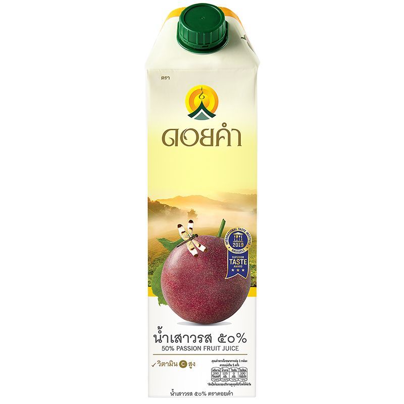 ดอยคำน้ำเสาวส 1000มล. Doikham Passion Fruit 1000ml. [หมายเลขบาร์โค้ด 8850773510273 ]