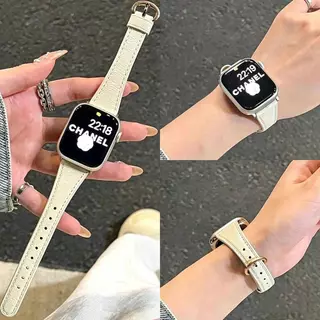 สายนาฬิกา สายหนังบางและเงา หัวมน สามารถใช้ได้กับ AppleWatch SmartWatch มีหลายสี/ขนาด สินค้าพร้อมส่งในไทย