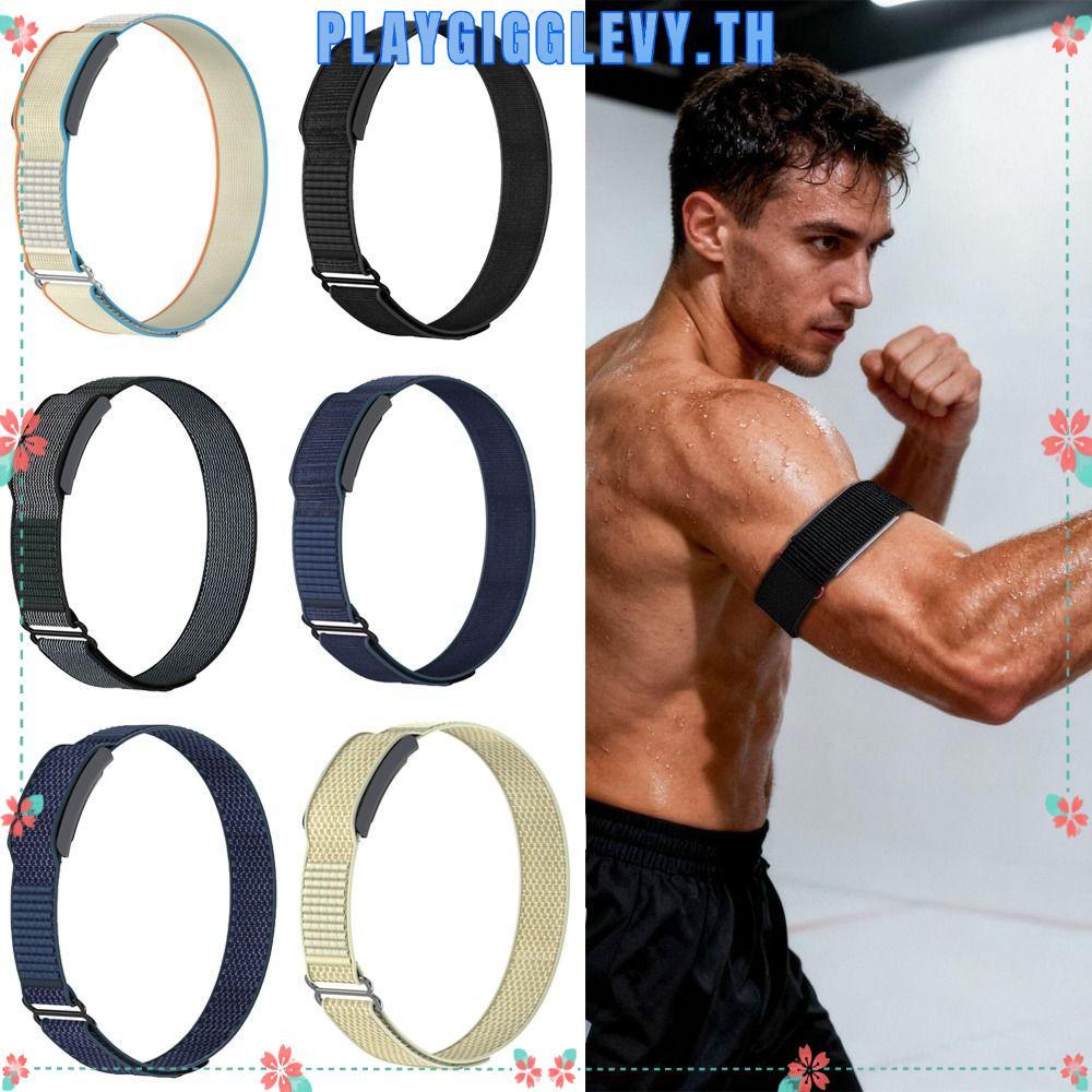 PLAYGIGGLEVY Fitness Tracker Arm Band, ไนลอนแบบปรับได้กีฬา Band Bicep Band, Breathable Loop Design ส