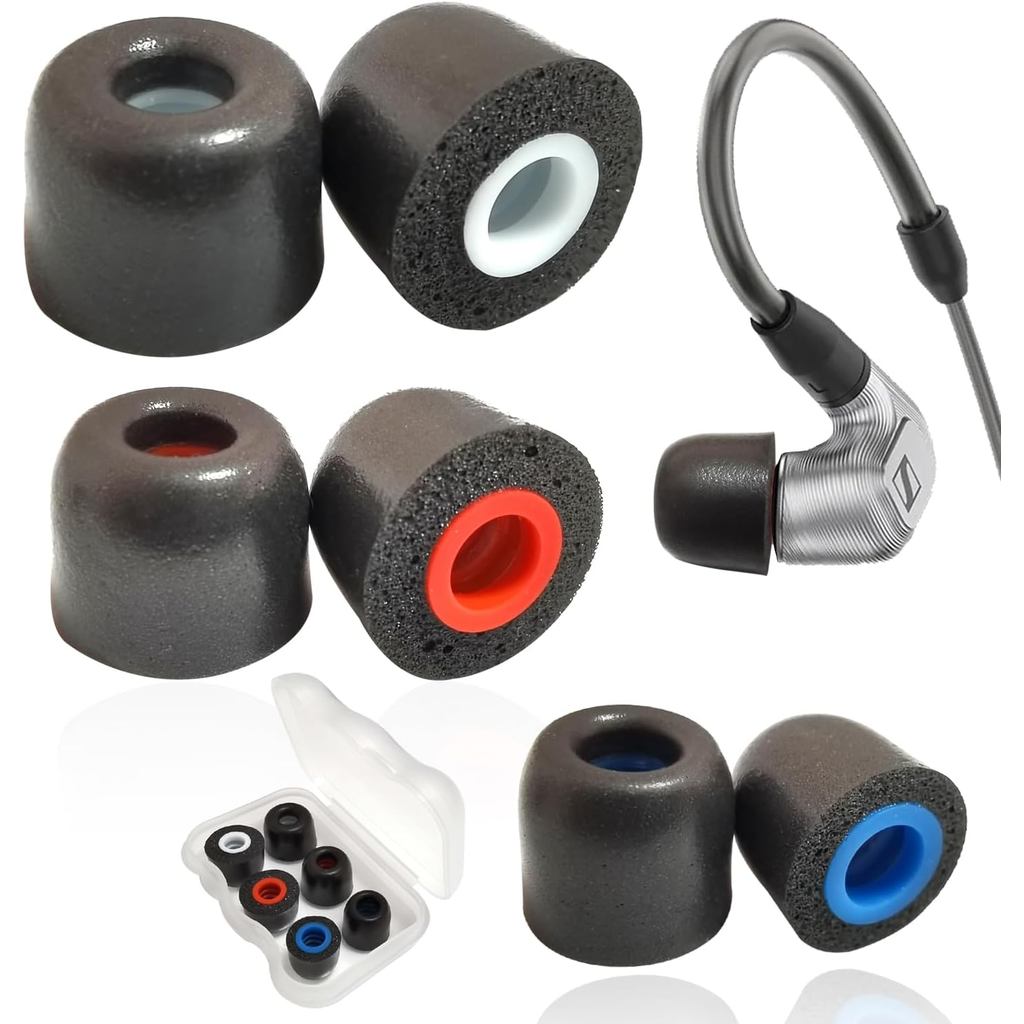 Luckvan หน่วยความจําโฟมหูเคล็ดลับสําหรับ Sennheiser IE หูฟังเปลี่ยนเคล็ดลับลดเสียงรบกวนสําหรับ Sennh
