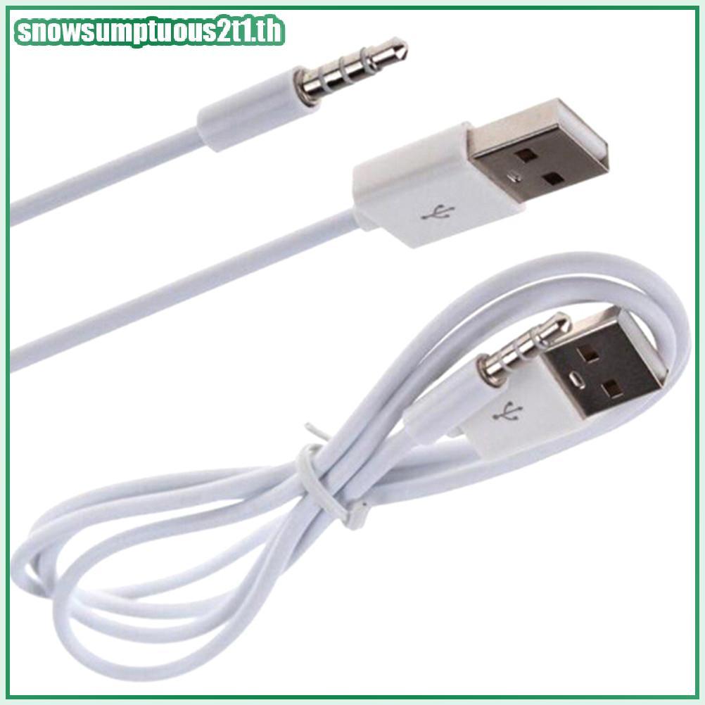 [ใหม่] 3.3FT 3.5 มม.AUX Audio Plug Ja to USB 2.0 สายชาร์จชายสําหรับ MP3 [TH]