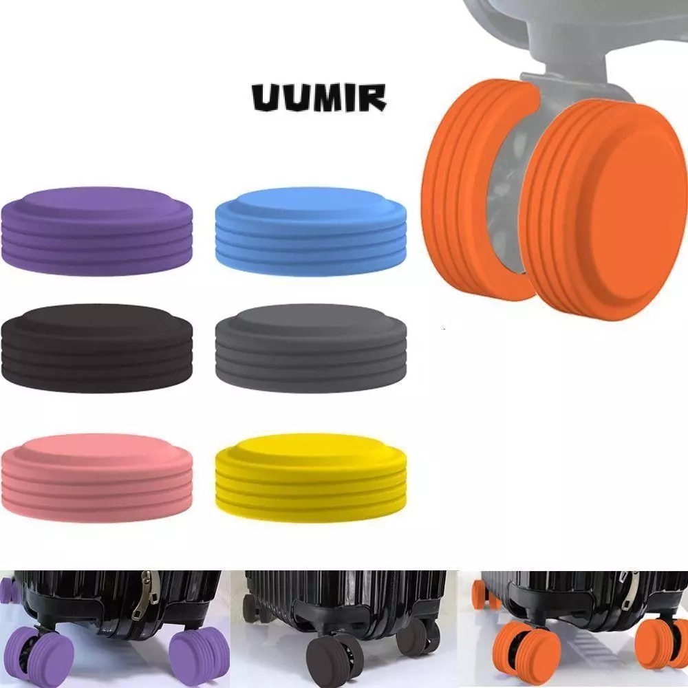 UUMIR ปลอกหุ้มล้อกระเป๋าเดินทาง ซิลิโคน ลดเสียงรบกวน แบบพกพา กันลื่น ดูดซับแรงกระแทก