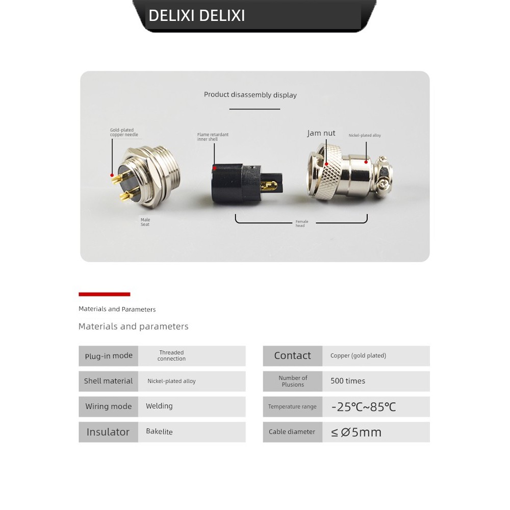 Delixi GX12 ปลั๊กการบิน GX16 ซ็อกเก็ต GX20 Connector 2-3-4 ชายหญิงสายการบินปลั๊ก Connector