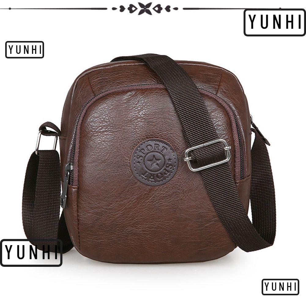 YUNHI Messenger Bag Small PU Leather Worker Crossbody