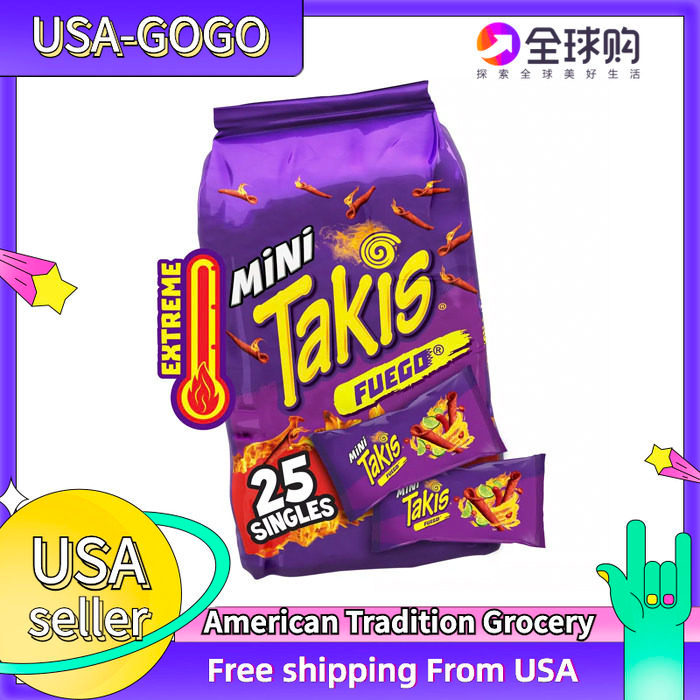 11美国直邮พัสดุ Mini Takis Fuego 酸辣玉米片休闲进口味สหรัฐอเมริกา Direct Mail Barcel Mini2220260704