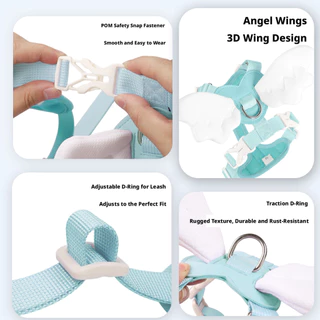 Angel Wings สายรัดหน้าอก Universal สําหรับแมวสุนัขปรับ Traction Harness ขนาดเล็กขนาดกลางสัตว์เลี้ยง Outing Anti-Break-Out สุนัข Wal