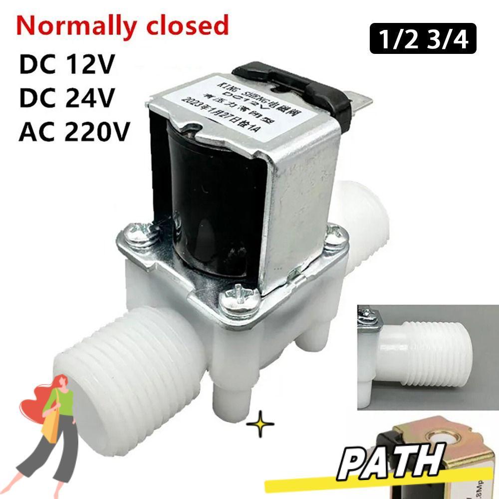 PATH 1 ชิ้นโซลินอยด์วาล์ว, DC12V 24V AC220V ชายกระทู้น้ําควบคุมวาล์ว,ปกติปิดพลาสติก 1/2 "3/4" นิวเมติกสวิตช์ตัวควบคุมความดัน
