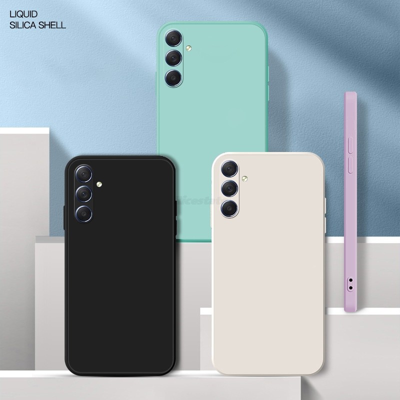 SAMSUNG สําหรับSamsung Galaxy A55 5G Squareซิลิโคนเหลวเคสโทรศัพท์สําหรับSamsung A55 5Gป้องกันกล้องปก