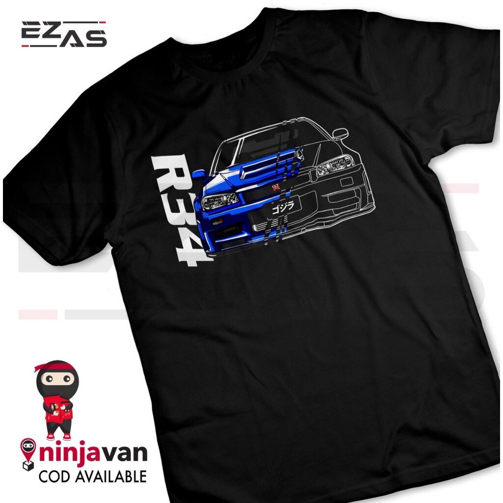 Nissan Skyline R34 Baju เสื้อยืดไมโครไฟเบอร์