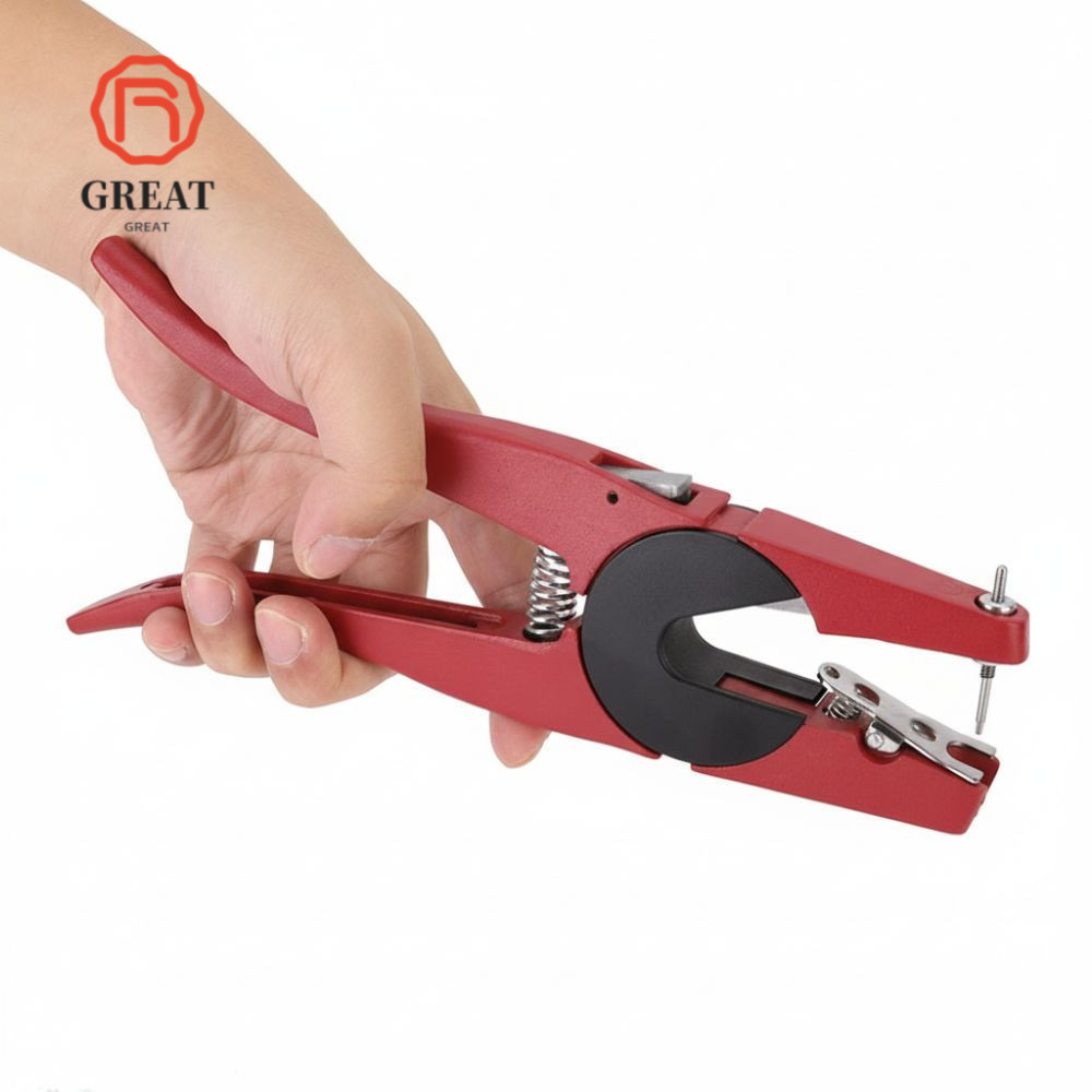 GREAT Ear Tag Applicator, Flip Pin Aluminium alloy Ear Tag Pliers, Durable Replacement Red Ear Tag T