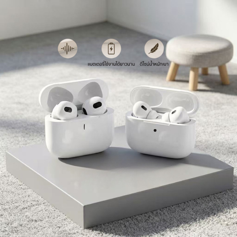 หูฟังบลูทูธ Air Pro 2 TWS พร้อมไมโครโฟน หูฟังไร้สายสเตอริโอ HiFi กันน้ำ หูฟังบลูทูธแบบสปอร์ต