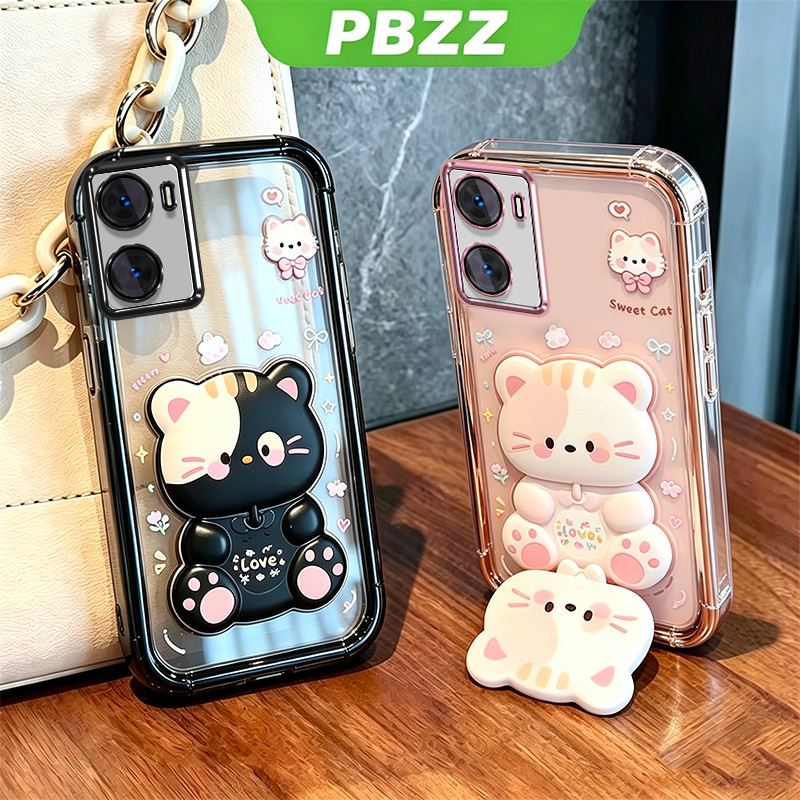 สําหรับ OPPO A6C a6x A6 PRO 4g A6t pro a6S A6 5g โทรศัพท์กรณี Softcase ซิลิโคนกันกระแทกใหม่ออกแบบความงามพร้อมผู้ถือแมวน่ารักโปร่งใสสําหรับสาว SJMMZJ1