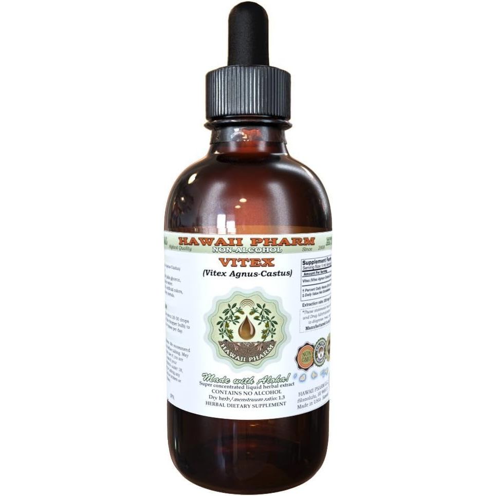 Hawaii Pharm Vitex สารสกัดของเหลวปราศจากแอลกอฮอล์ Vitex (Vitex Agnus-Castus) เบอร์รี่อบแห้ง ผลิตภัณฑ