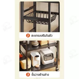 [ ล้อเลื่อนในตัว ] ชั้นวางของใช้ ชั้นวางของในครัว มีตะแกรงด้านข้าง ฝาปิดโปร่งใส โครงเหล็ก วางของได้เยอะ พร้อมส่ง ZL