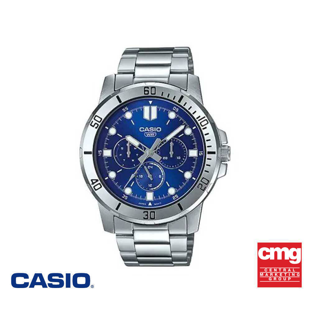 CASIO นาฬิกาข้อมือ CASIO รุ่น MTP-VD300D-2EUDF วัสดุสเตนเลสสตีล สีน้ำเงิน