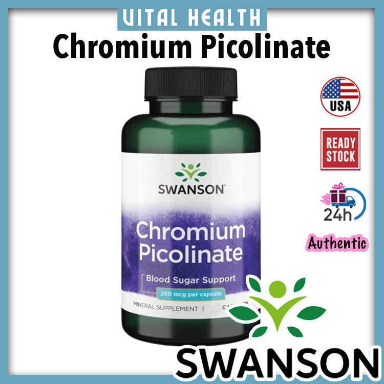 Swanson Chromium Picolinate 00mcg, 100 Capsules/00 Capsules blood sugar support Natural Supplement (