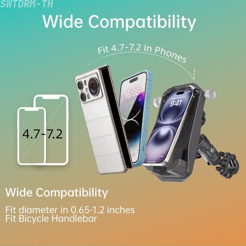【SWTDRM】Adjustable Waterproof Phone Mount for Motorbike Handlebars 4.7 to 7.2 Inch Range