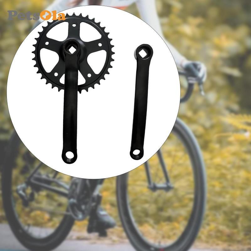 [PETSOLA] Universal 36T จักรยาน Crankset 170 มม.แขนข้อเหวี่ยงจักรยานเหล็กสีดําอุปกรณ์เสริมสําหรับ Fi