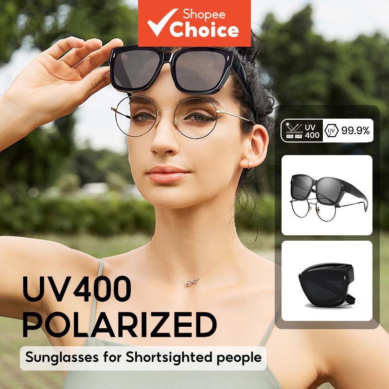 แว่นกันแดดแบบพับได้โพลาไรซ์ Unisex ป้องกันแสงสะท้อนป้องกันรังสียูวีสําหรับเล่นกีฬาแว่นตาตามใบสั่งยา