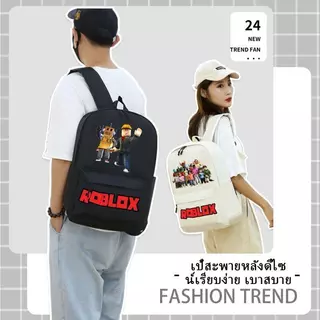 กระเป๋านักเรียนลายโรบอก Roblox การ์ตูนเกมยอดนิยม ปกป้องกระดูกสันหลัง ลดภาระสะพาย ความจุมาก สำหรับนักเรียนประถมมัธยม