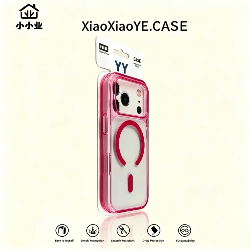 หรูหราโปร่งใสสีสันความละเอียดสูงสีชมพูแม่เหล็กเคสโทรศัพท์เหมาะสําหรับ ไอโฟน17 18 มือโปร สูงสุด 16 15บวก 14 13 12 11 ปลอกกันกระแทกป้องกันกล้องป้องกันการหล่นฝาครอบห