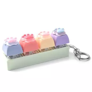 [Smw] แมวน่ารัก Paw Sensory ของเล่นพวงกุญแจ Soft Cli ปุ่มสีพาสเทลสําหรับความเครียดบรรเทาสํานักงานนักเรียนทุกวันใช้ [TH]