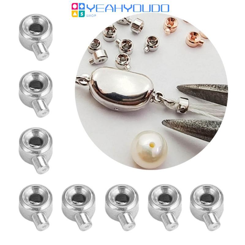 Yeahyoudo 20 ชิ้นสะดวกลูกปัดตําแหน่ง Claspsps Stopper Spacer ลูกปัด Crimp End ลูกปัด