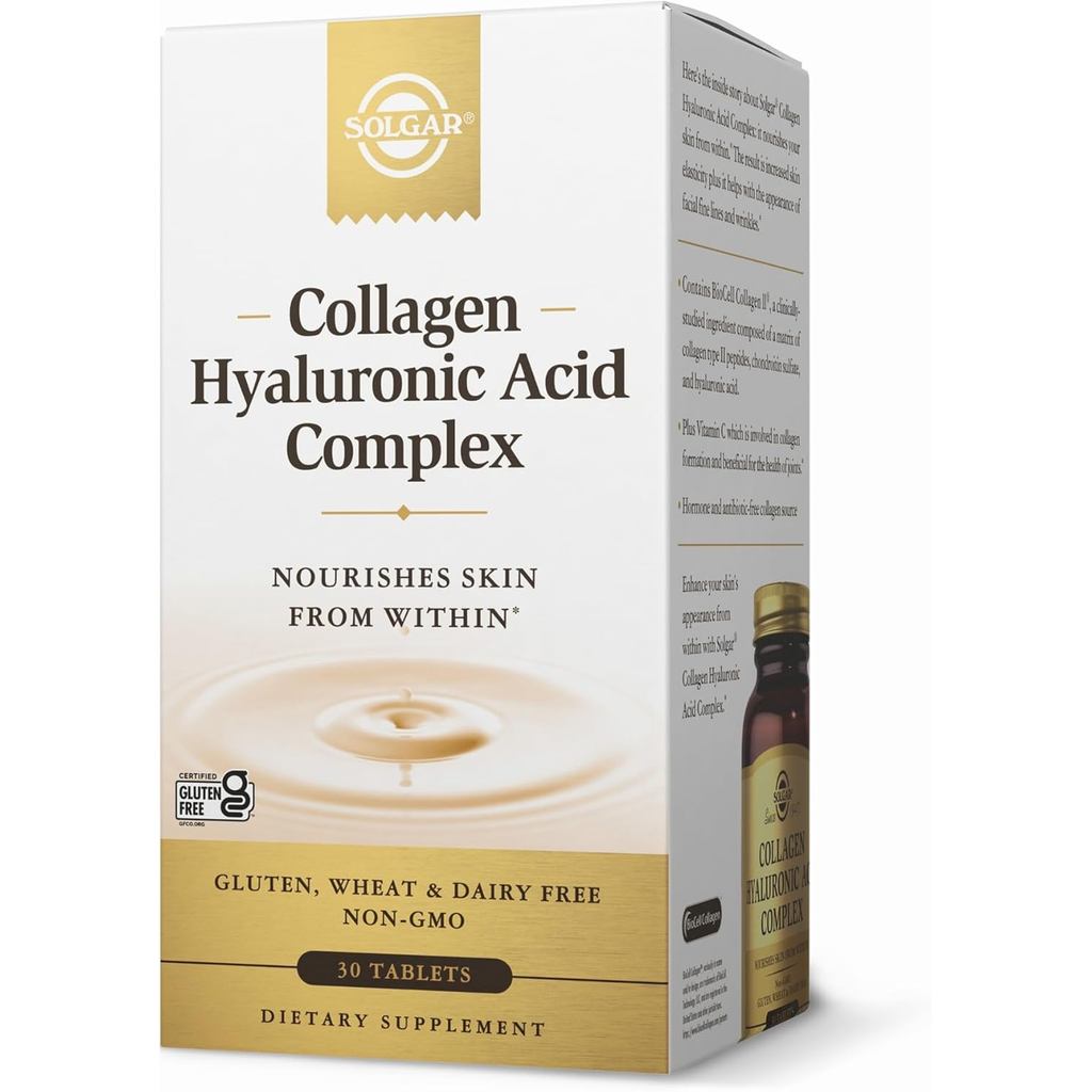Solgar Collagen Hyaluronic Acid Complex - 30 เม็ด - พร้อมคอลลาเจนไฮโดรไลซ์ประเภท 2 & Chondroitin - N