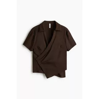 H&M(เอชแอนด์เอ็ม) เสื้อเชิ้ตแขนสั้นแบบพันหน้า ผู้หญิง 1350787_1