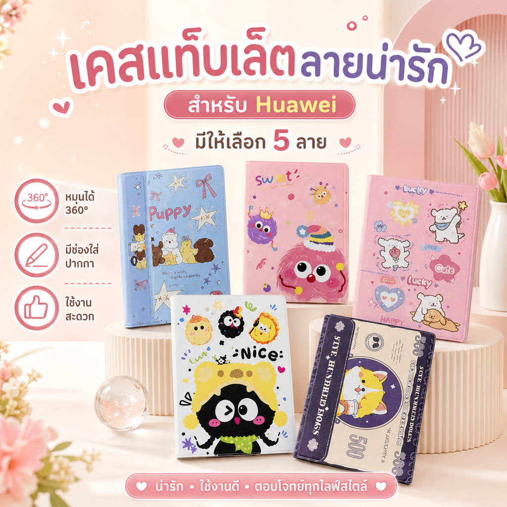 เคส+คีย์บอร์ด Huawei MatePad Bluetooth หมุนได้360° กันกระแทก กันรอย เปลี่ยนแท็บเล็ตเป็นโน้ตบุ๊ก รองร