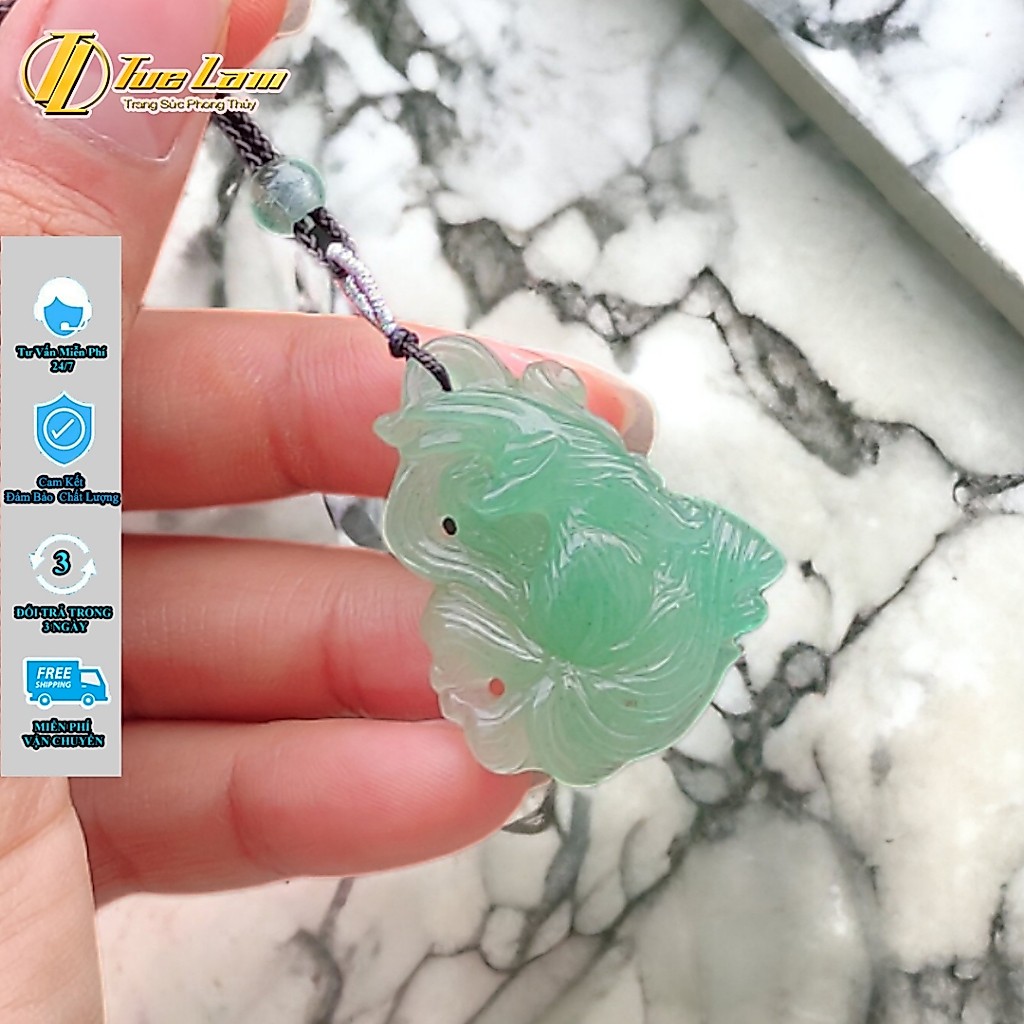 Dây chuyền mặt hồ ly chúa chín đuôi thủng TA xanh hợp mệnh hỏa mộc trợ duyên may mắn - DIY TUỆ LÂM