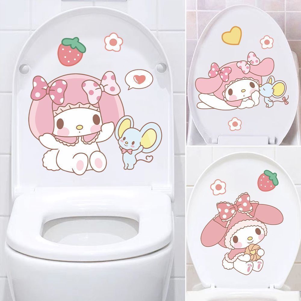 น่ารักการ์ตูนสัตว์ห้องน้ําสติกเกอร์ที่นั่งปก ง เอแคลส์ อินเทรนด์ เรียบง่าย กันน้ําตกแต่งบ้าน