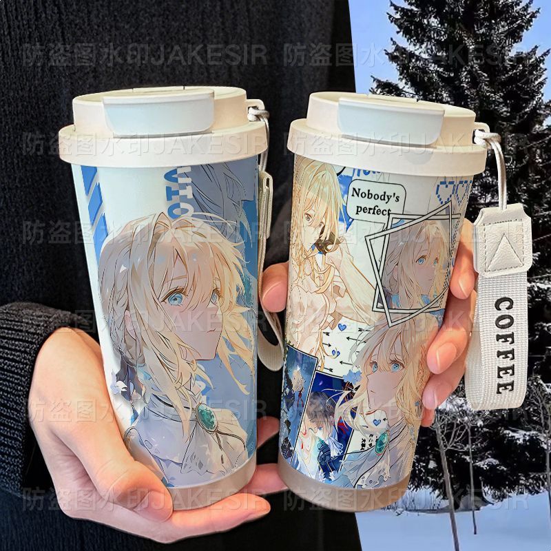 Violet Evergarden/Violet Evergarden Violet Evergarden กระติกน้ําสูญญากาศฟางถ้วยน้ํา/vuut