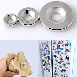 1ชิ้น แม่เหล็กนีโอไดเมียม กลมแบนมีรู ขนาด 12 mm. แม่เหล็กแรงสูง magnet Neodymium แม่เหล็ก กลมแบนมีรู รูเทเปอร์