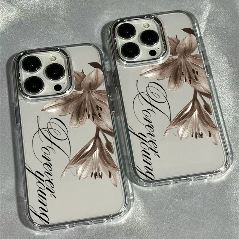 Moyn Lily ดอกไม้รูปแบบเคสโทรศัพท์สําหรับ iPhone 17 Pro Max 16 15 14 13 12 11 Pro 16E 17E X XR XS 7 8 Plus Air กันกระแทก