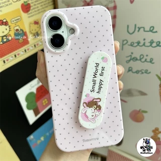 For iPhone 17 16 15 14 13 12 11 pro max เคสไอโฟน13 กระต่ายขนมหวานน่ารัก INS Case +ขาตั้ง เคสโทรศัพท์ ปลอกกันกระแทกน่ารัก