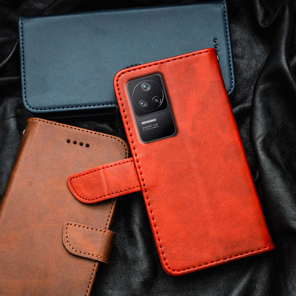 สําหรับ Xiaomi Redmi K50 Pro K40s Poco F4 พรีเมี่ยมหนัง Flip-Top เคสโทรศัพท์กระเป๋าสตางค์ในตัวผู้ถือบัตร Kickstand กันกระแทก