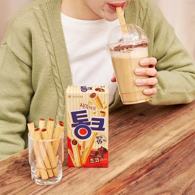 Orion นําเข้าช็อกโกแลตแซนวิชบาร์ช็อกโกแลตบาร์บิสกิต 45g Office Casual ของว่างสําหรับเด็ก