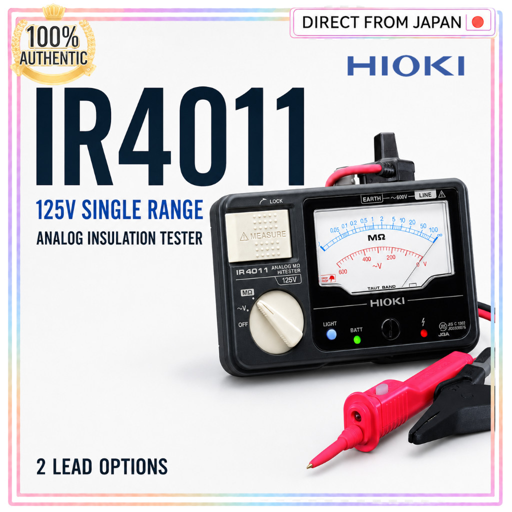 HIOKI Insulation Resistance Tester IR4011 Series with Analog Megohmmeter and JIS Certified Accessori